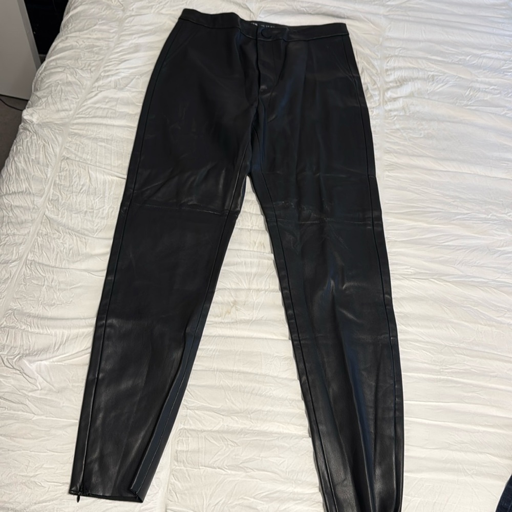 Zara black leather pants